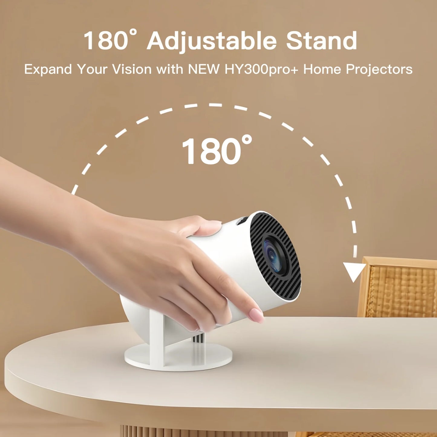 🖥️ Lintrova VisiCast™ Pro – 4K Smart Rotatable Projector