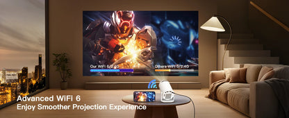 🖥️ Lintrova VisiCast™ Pro – 4K Smart Rotatable Projector