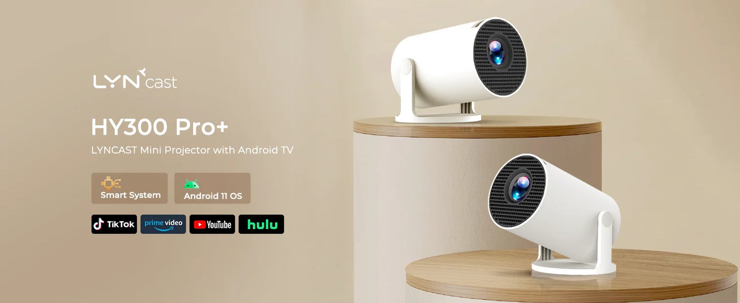 🖥️ Lintrova VisiCast™ Pro – 4K Smart Rotatable Projector